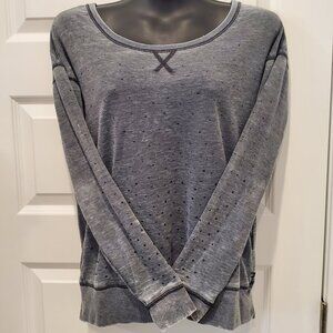 Rock & Republic Gray Long-Sleeve Pullover Top, Medium